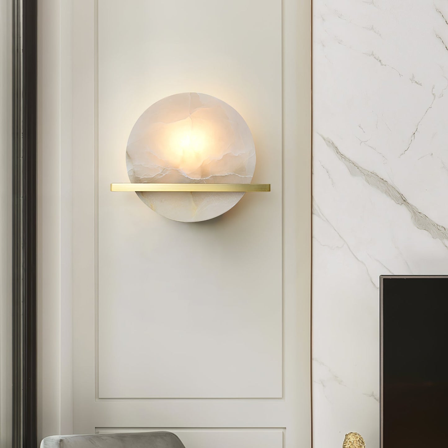 MarbleAura – Luksuriøs Marmor Væglampe til Klassisk Stil