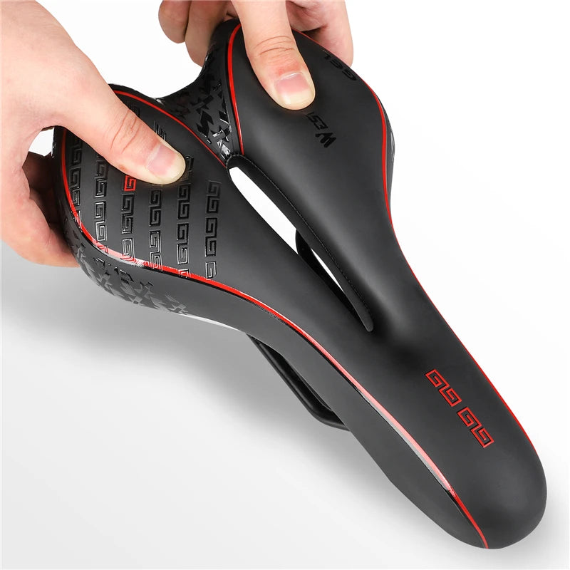 Gel Comfort Bicycle Saddle – Most Comfortable Bike Seat for Road and MTB, Lightweight PU Leather, Gel + Foam Filling, 27cm x 16cm-2