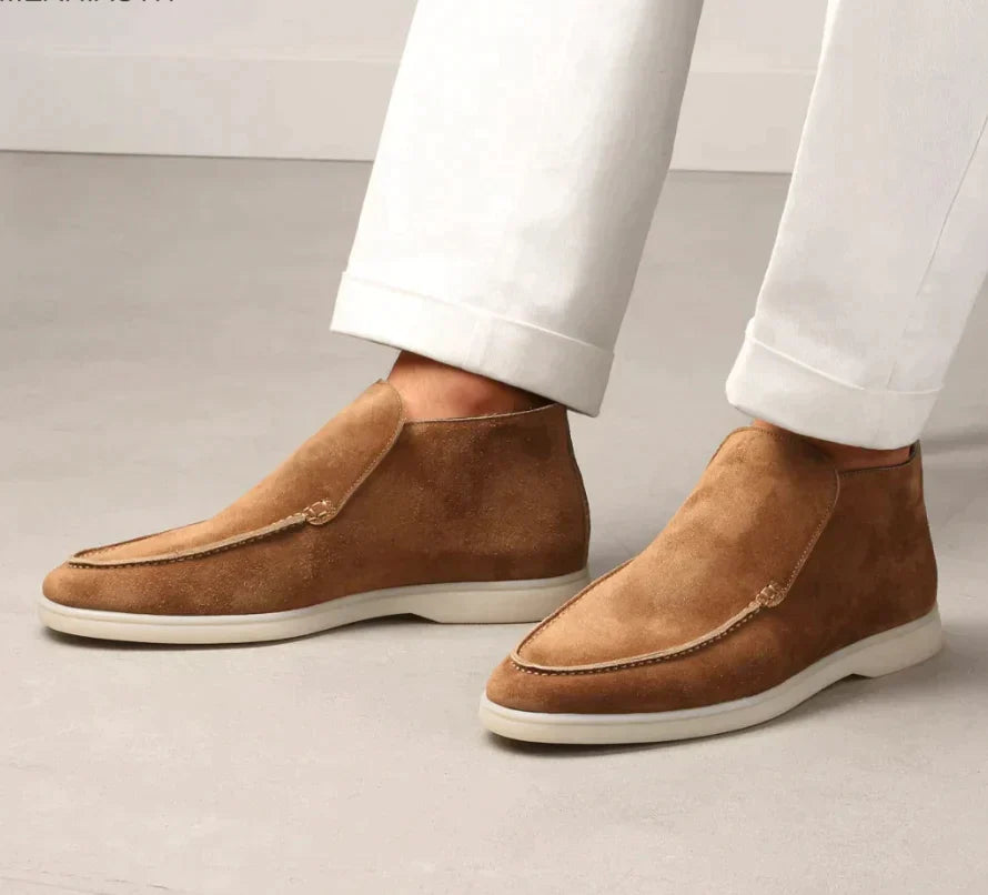 Krok Aristo | Męskie zamszowe loafersy w stylu old money