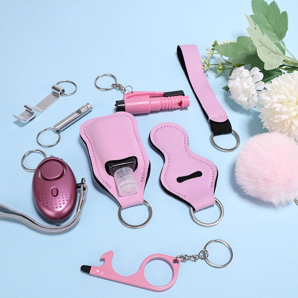 Self Defense Keychain Set with Personal Alarm and Window Breaker for Women's Safety 1
