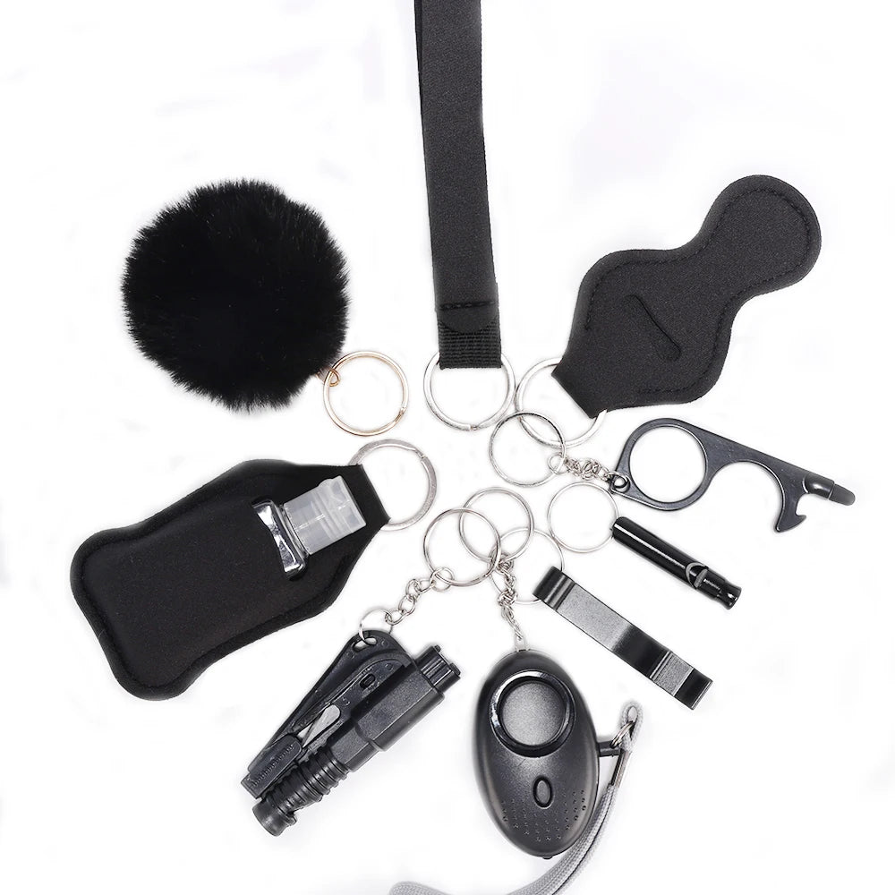 Self Defense Keychain Set with Personal Alarm and Window Breaker for Women's Safety 11