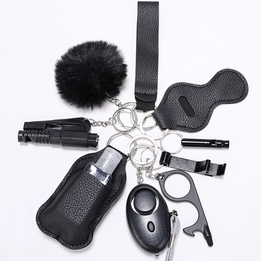 Self Defense Keychain Set with Personal Alarm and Window Breaker for Women's Safety 13