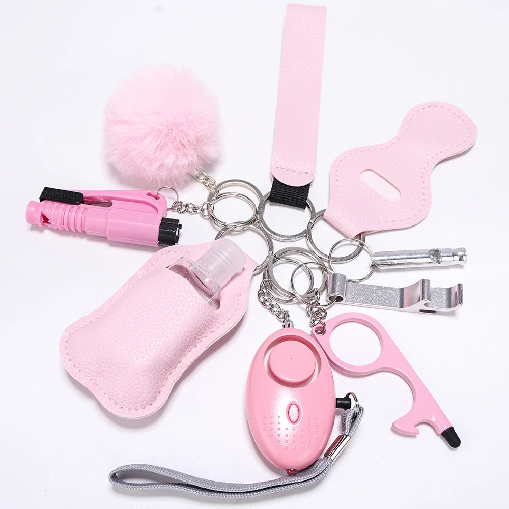 Self Defense Keychain Set with Personal Alarm and Window Breaker for Women's Safety 6
