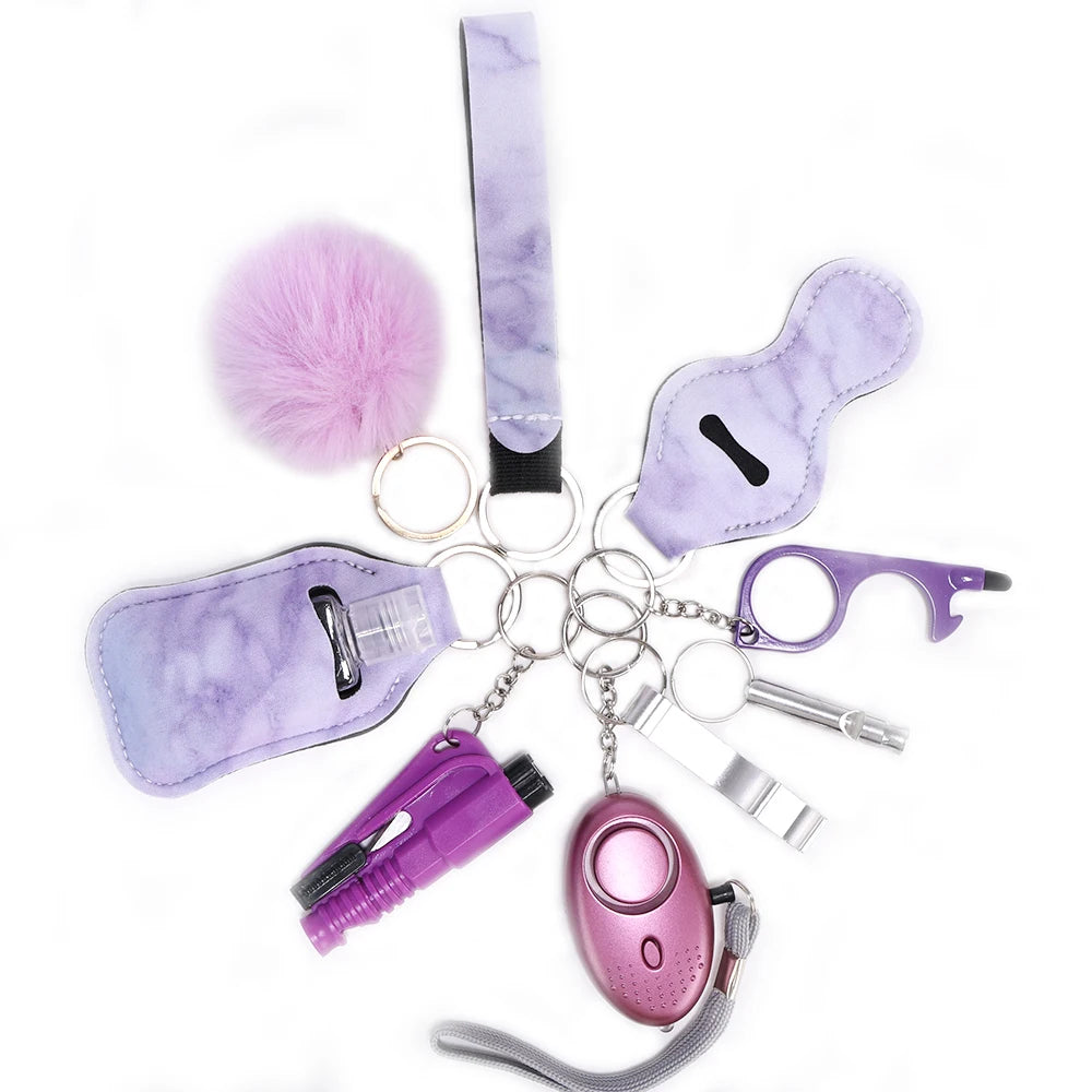 Self Defense Keychain Set with Personal Alarm and Window Breaker for Women's Safety 8