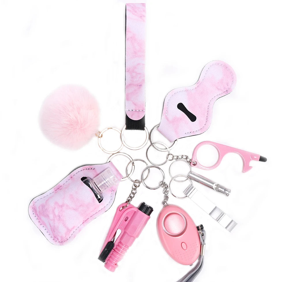 Self Defense Keychain Set with Personal Alarm and Window Breaker for Women's Safety 9