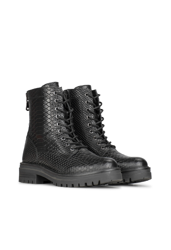 Stylish Women's Lace-Up Boots with Python Pattern – Comfortable and Versatile Footwear 2