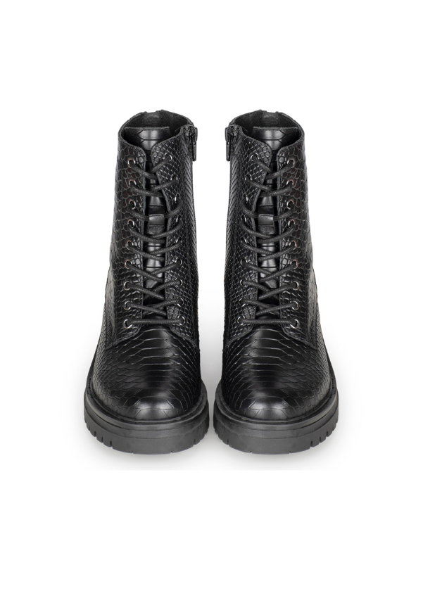 Stylish Women's Lace-Up Boots with Python Pattern – Comfortable and Versatile Footwear 3