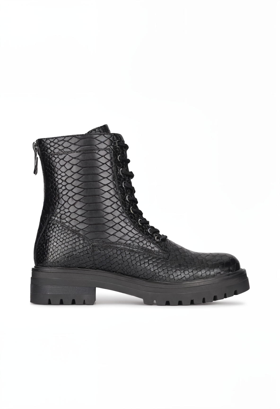 Stylish Women's Lace-Up Boots with Python Pattern – Comfortable and Versatile Footwear 5