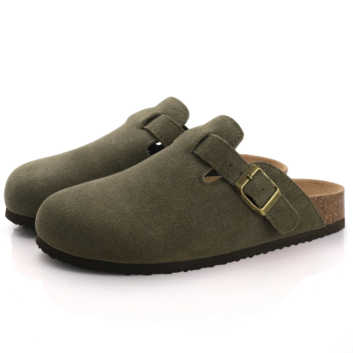 Stylish Women's Suede Mules with Cork Insole and Arch Support – Comfortable Slip-On Shoes 13