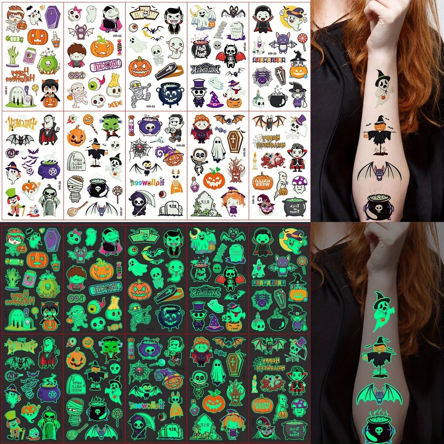 Temporary Glow in the Dark Kids Tattoos 4