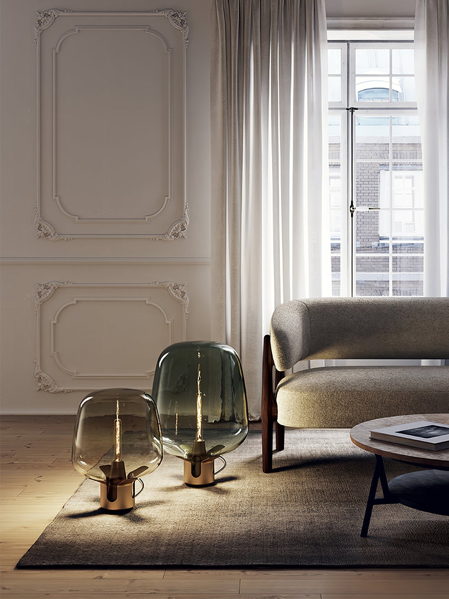 Vetro Luminoso - Lampada da Tavolo Elegante con Luce LED Calda