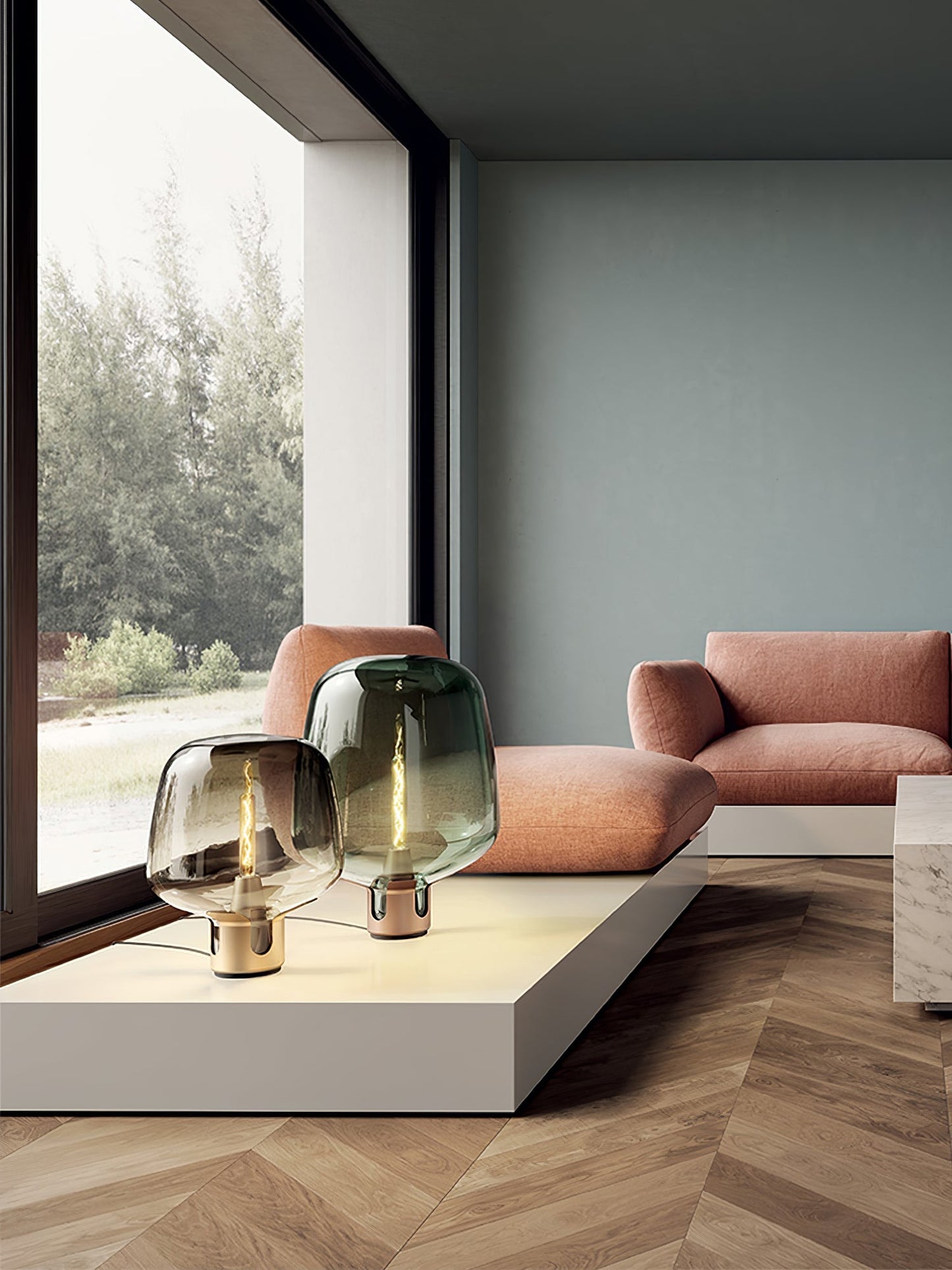 Vetro Luminoso - Lampada da Tavolo Elegante con Luce LED Calda