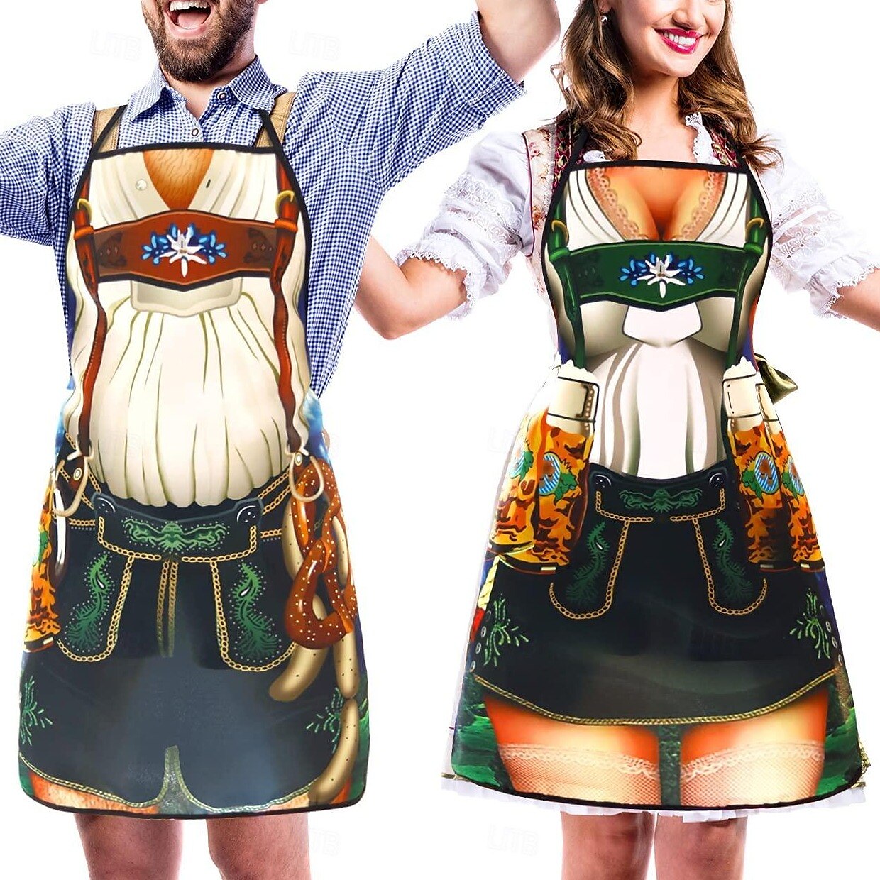 Traditional aprons for couples – Oktoberfest | Lederhosen and dirndl designs as eye-catchers 3