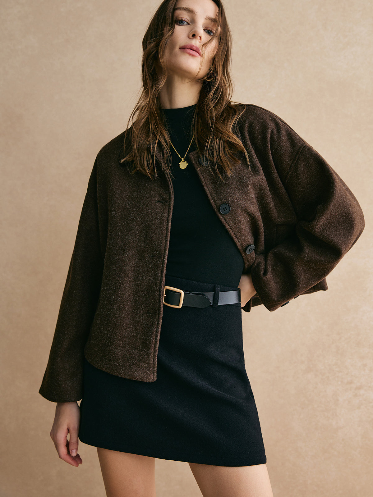 Tweed Button Down Jacket 1