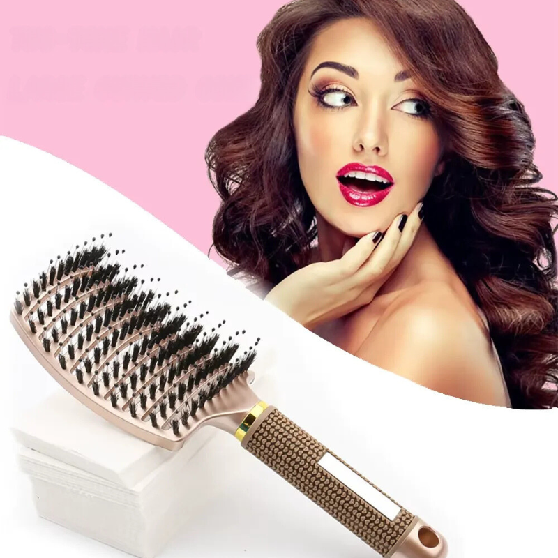 CurlCare Grzebień - Szczotka z włosia i nylonu do stylizacji i masażu