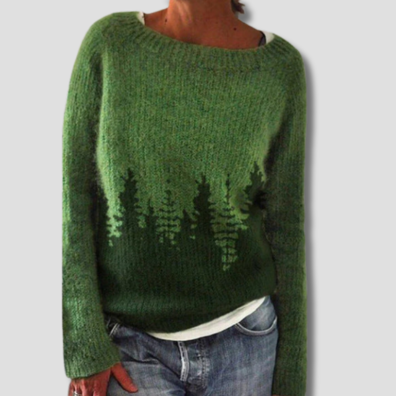 PureLuxe - Luxury Men's Sweater in Organic Cotton - Pine Green