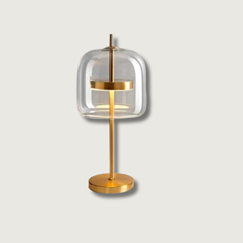 LumeMist - Elegant Gray Glass Lamp