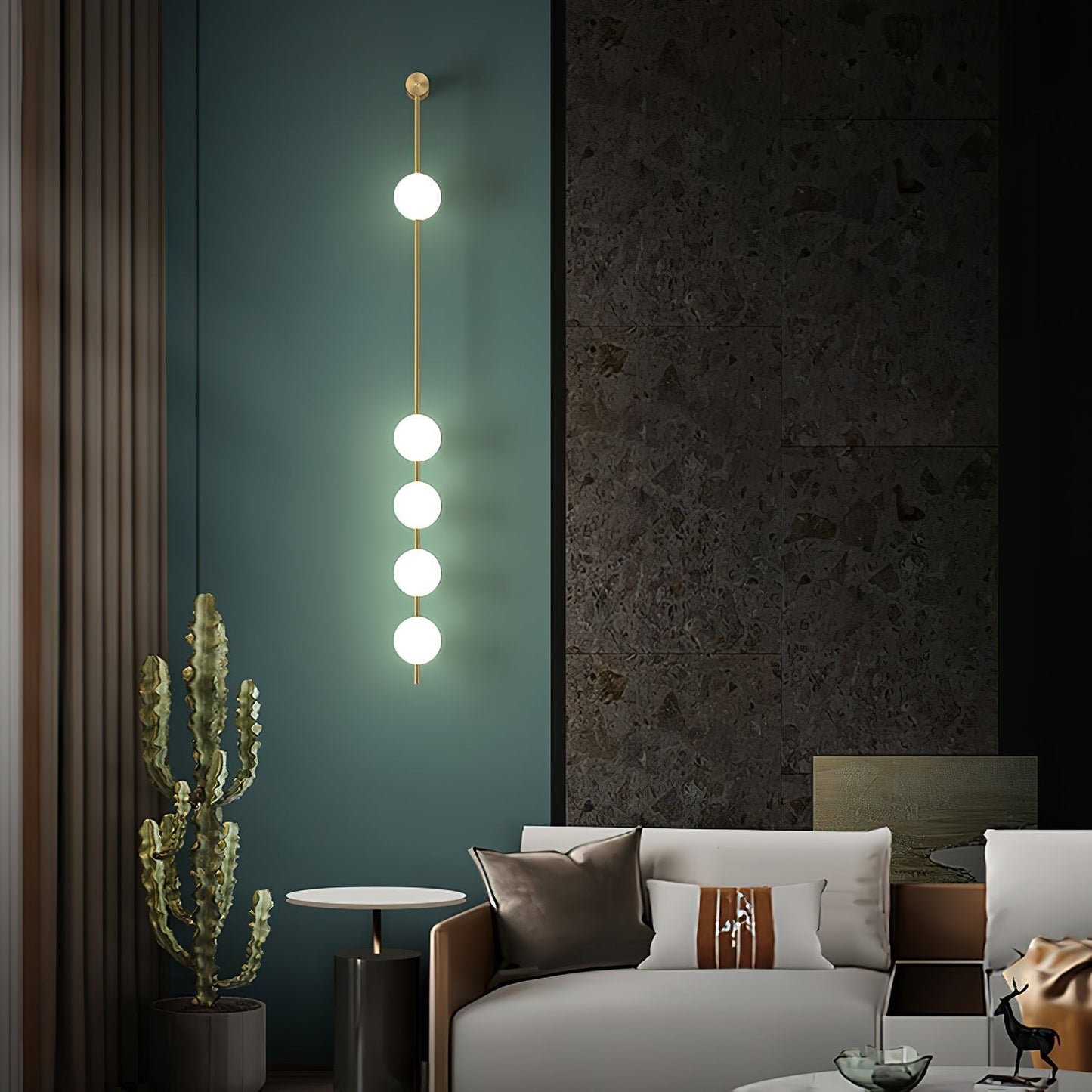 StreamGold – Lampada da parete verticale moderna con accenti dorati