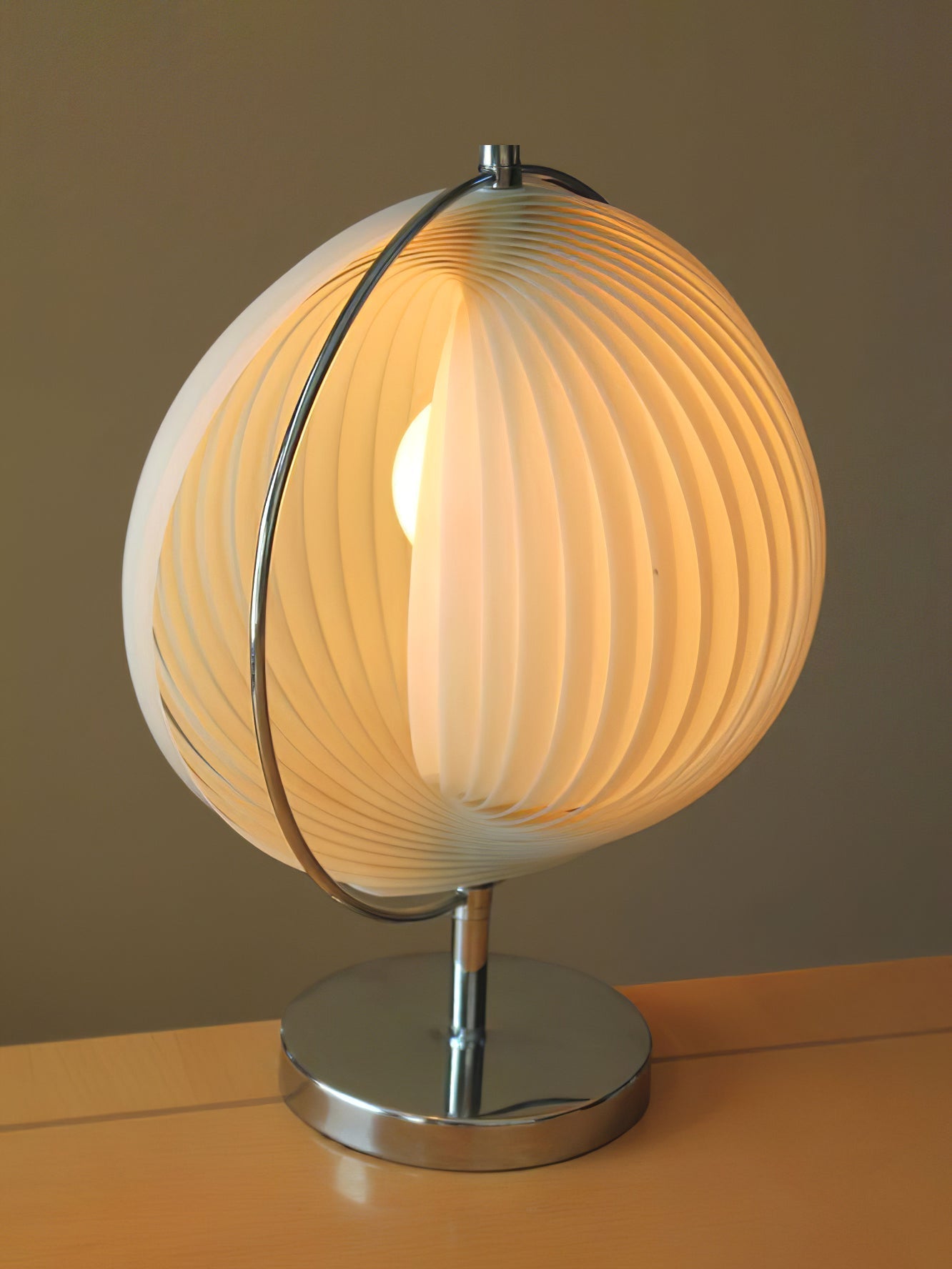SpinAura – Elegant Chrome Desk Lamp