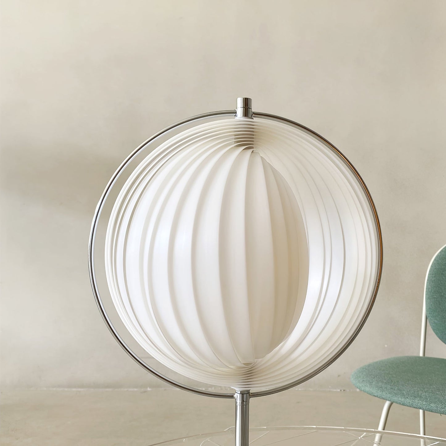 SpinAura – Elegant Chrome Desk Lamp