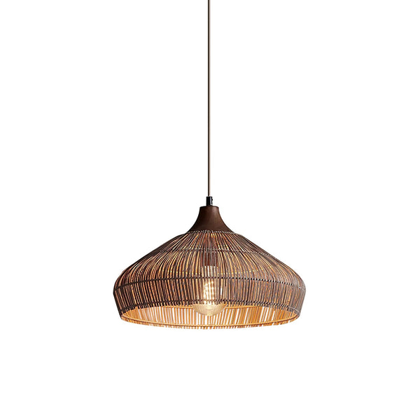 WovenGlimmer - Lampa wisząca z rattanu