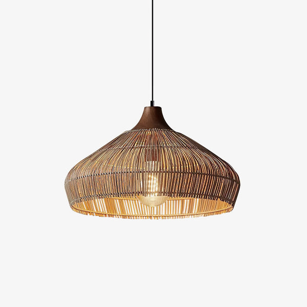 WovenGlimmer - Lampa wisząca z rattanu
