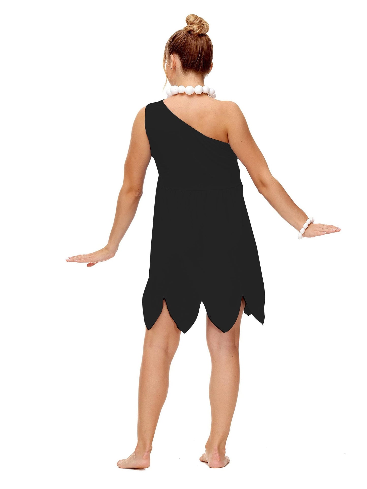 Women Plus Size One Shoulder Halloween Costume Dress | Prehistoric Mini 4