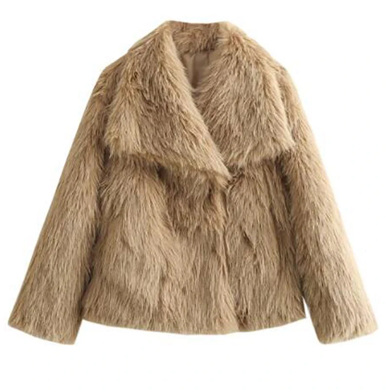 Women's Faux Fur Short Jacket – Stylish Winter Coat for Autumn Casual and Semi-Formal Wear 12