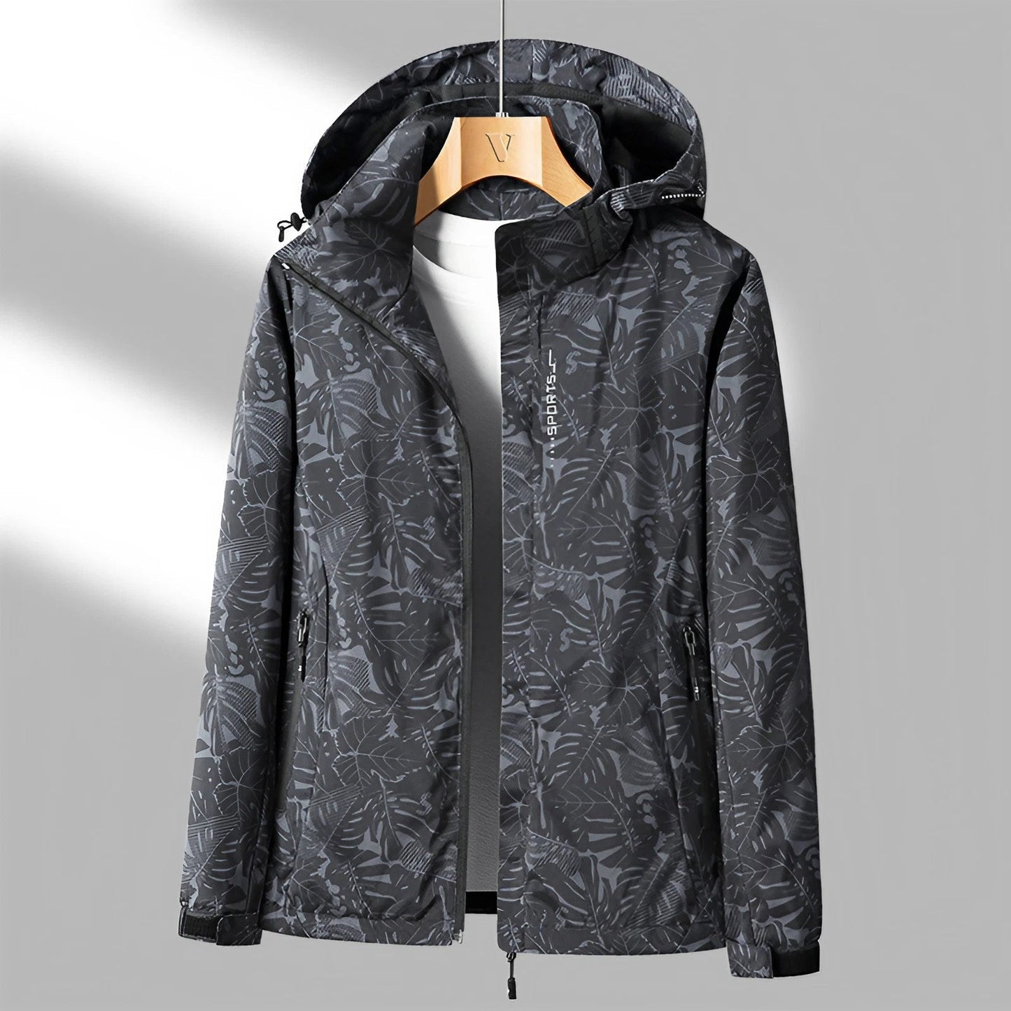 Women's Lightweight Waterproof Jacket with Adjustable Hood and Zip Pockets for Outdoor Activities 3