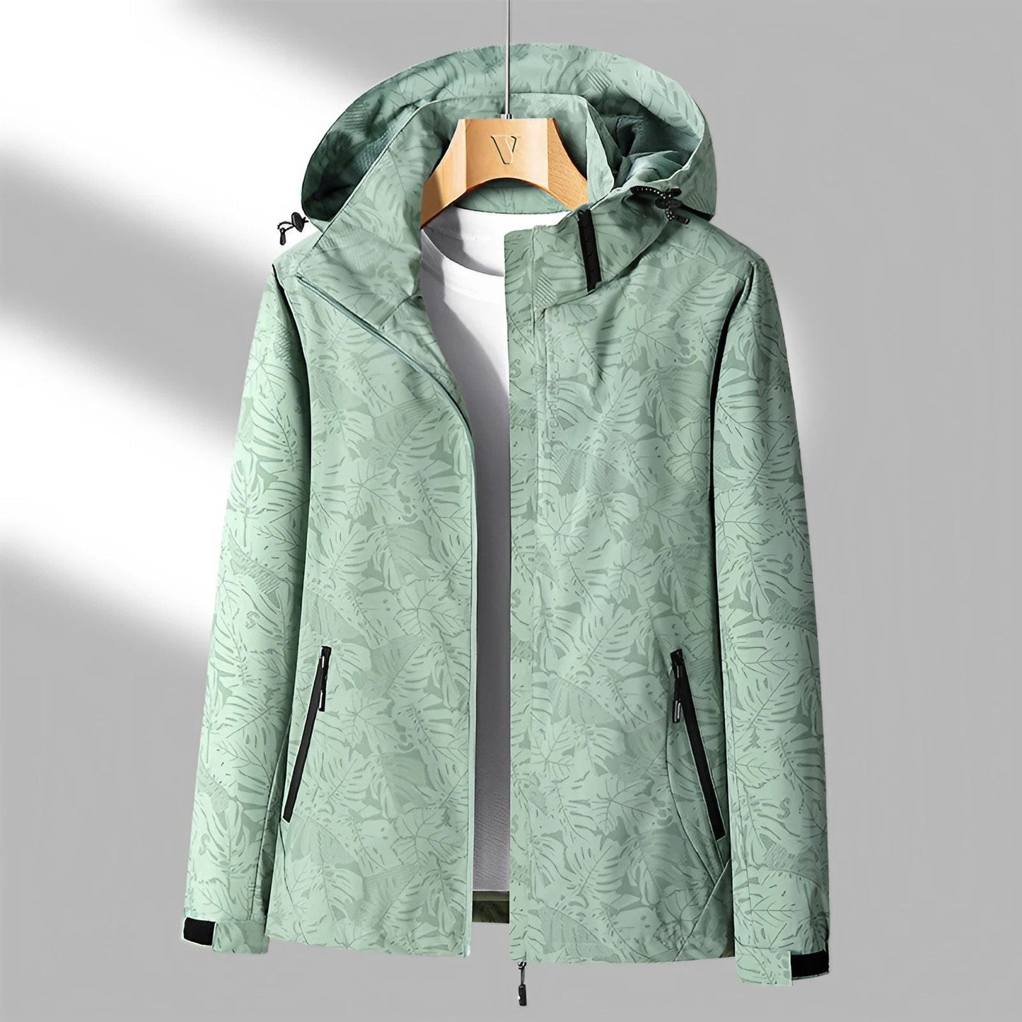 Women's Lightweight Waterproof Jacket with Adjustable Hood and Zip Pockets for Outdoor Activities 4