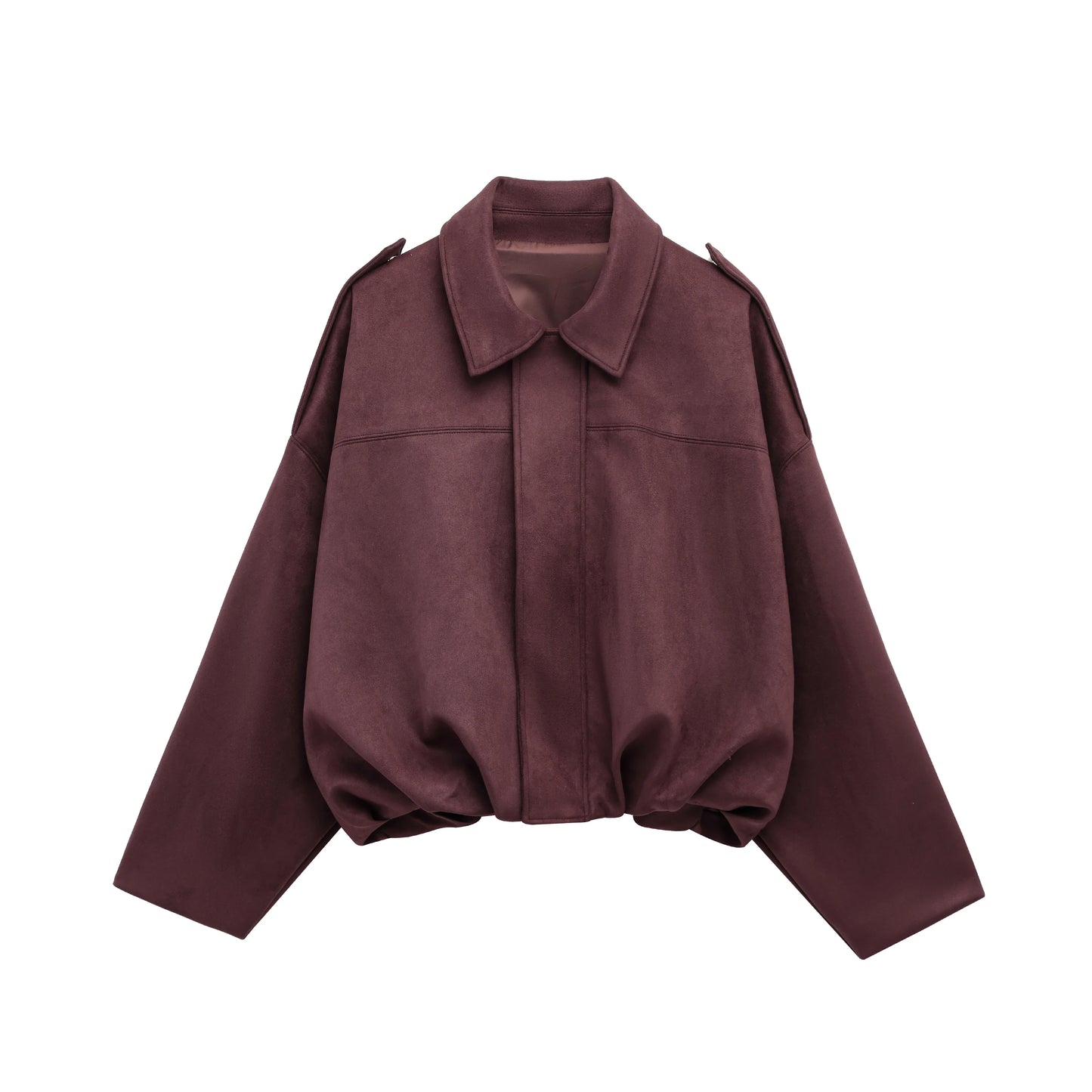 Women's Suede Bomber Jacket in Brown and Green – Casual Vintage Motorcycle Coat with Zipper Closure 8