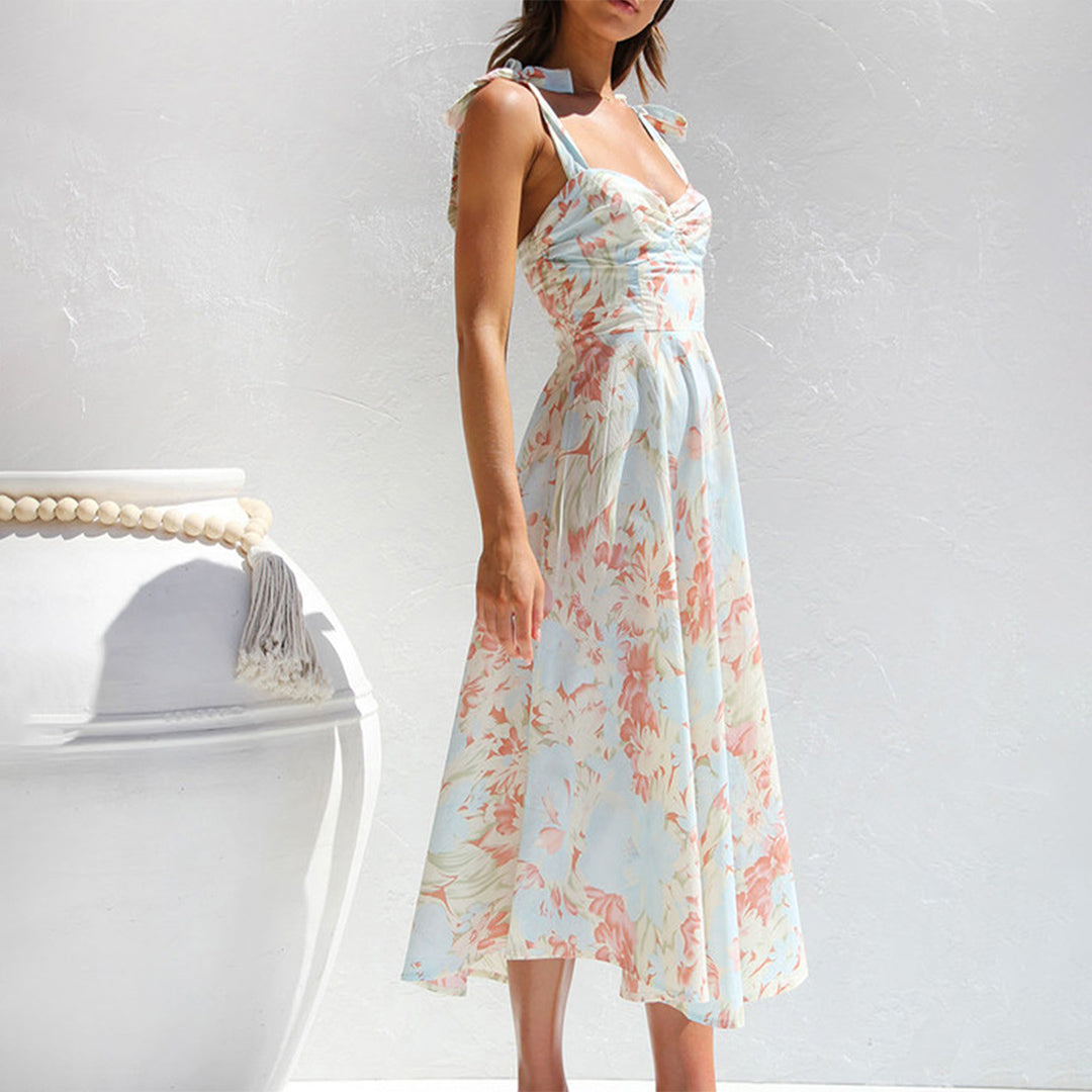 Variant image for Elegant Floral Midi Dress - Comfortable Summer Dress for Wedding Guests-5