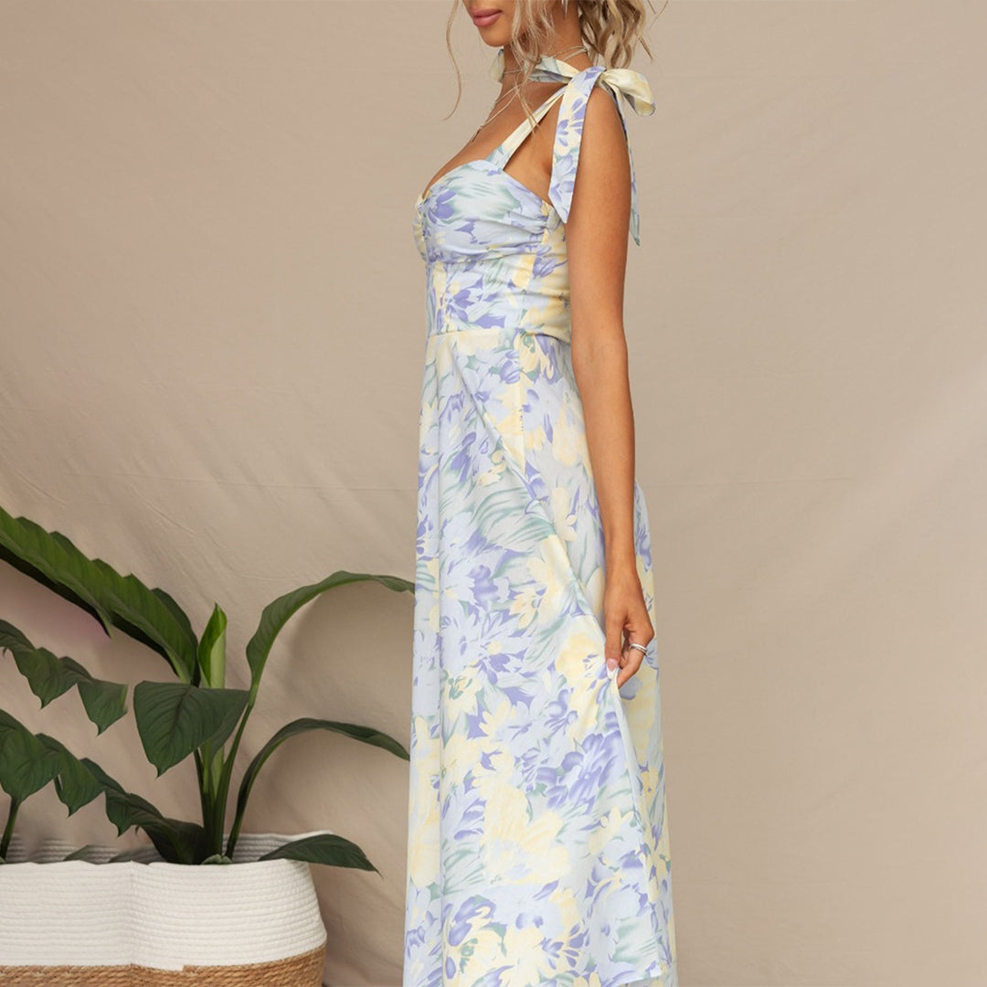 Elegant Floral Midi Dress - Comfortable Summer Dress for Wedding Guests-4