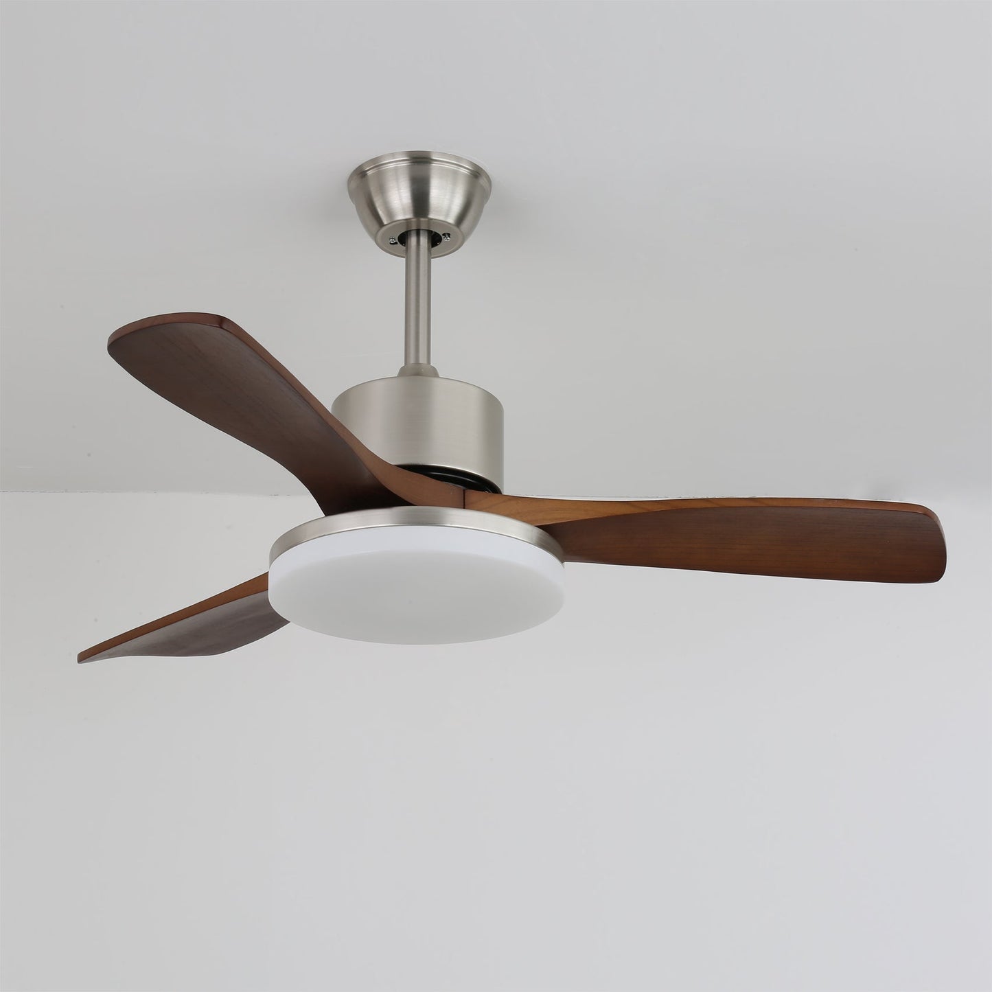 LuxeBreeze - Wooden Ceiling Fan with Subtle Glow and Contemporary Style
