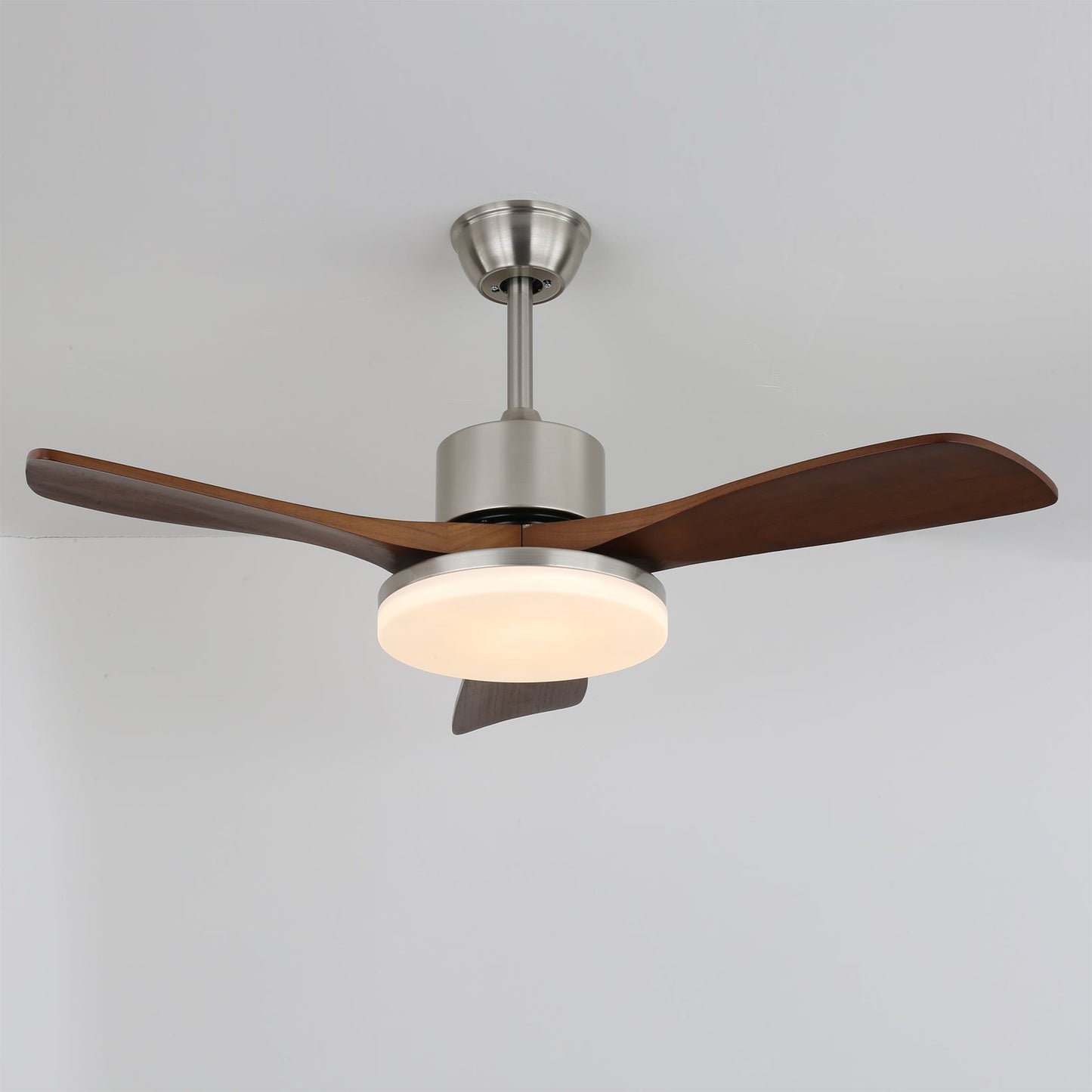 LuxeBreeze - Wooden Ceiling Fan with Subtle Glow and Contemporary Style