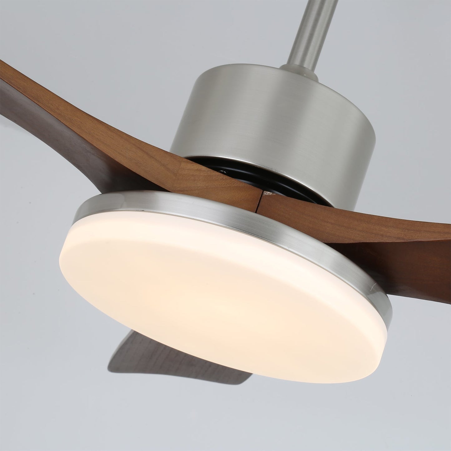 LuxeBreeze - Wooden Ceiling Fan with Subtle Glow and Contemporary Style