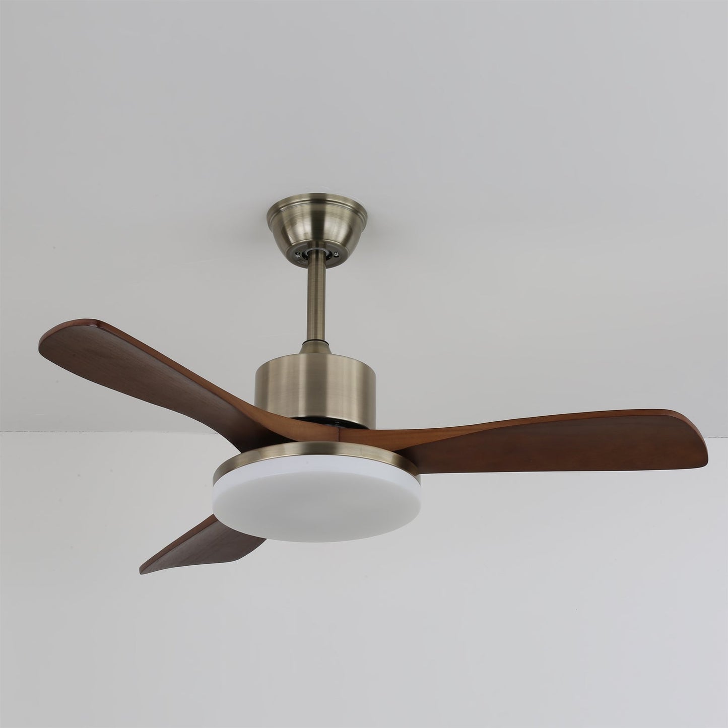 LuxeBreeze - Wooden Ceiling Fan with Subtle Glow and Contemporary Style