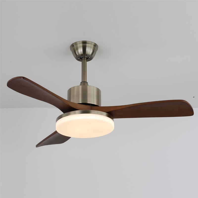 LuxeBreeze - Wooden Ceiling Fan with Subtle Glow and Contemporary Style