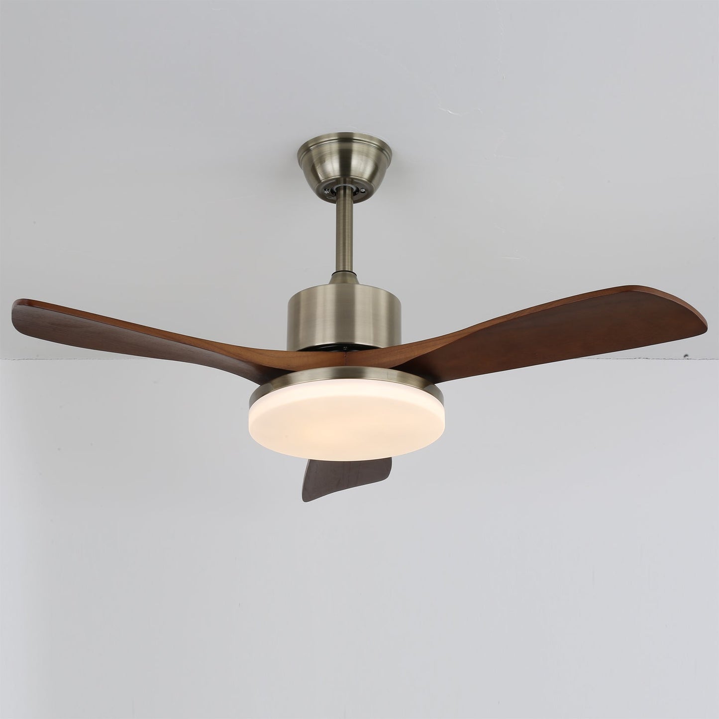 LuxeBreeze - Wooden Ceiling Fan with Subtle Glow and Contemporary Style