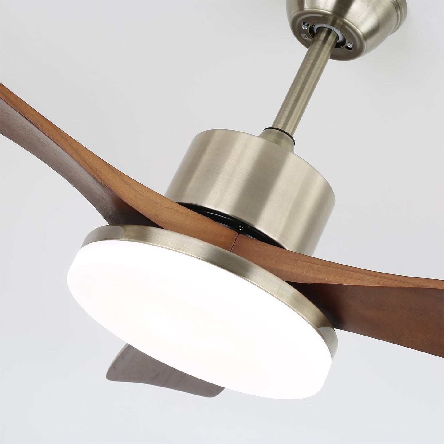 LuxeBreeze - Wooden Ceiling Fan with Subtle Glow and Contemporary Style