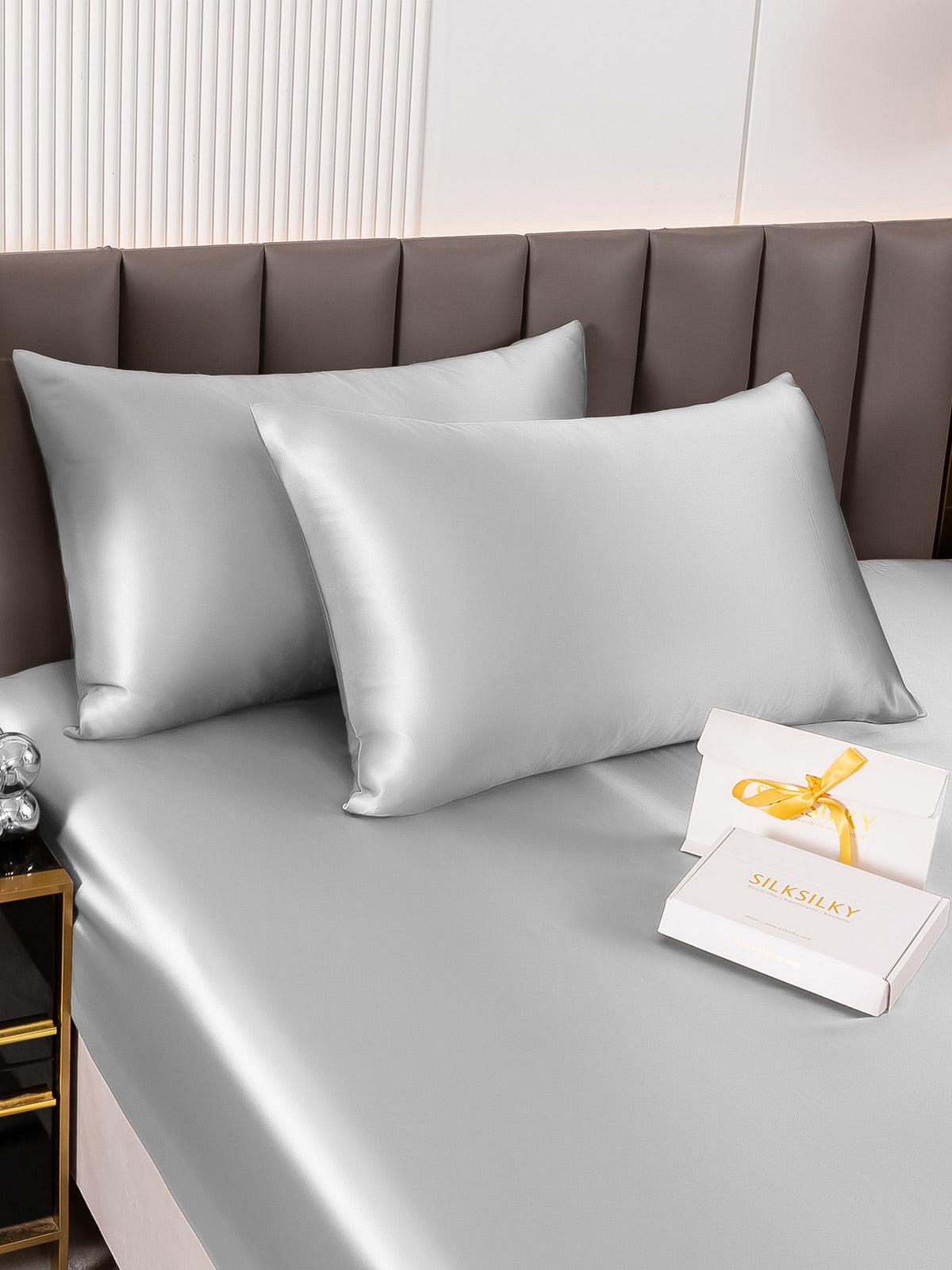 DreamSilk - 2-Pack Mulberry Silk Pillowcases with Hidden Zipper Closure