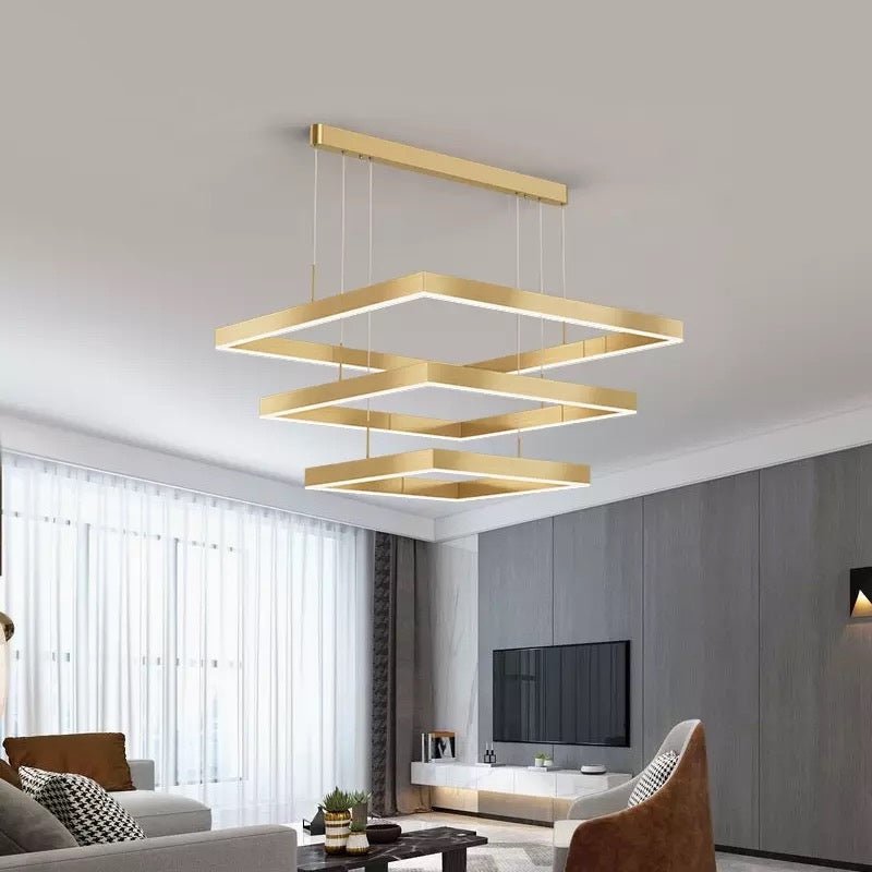 AuraGlow – Elegante lampadario a LED con funzione dimmerabile
