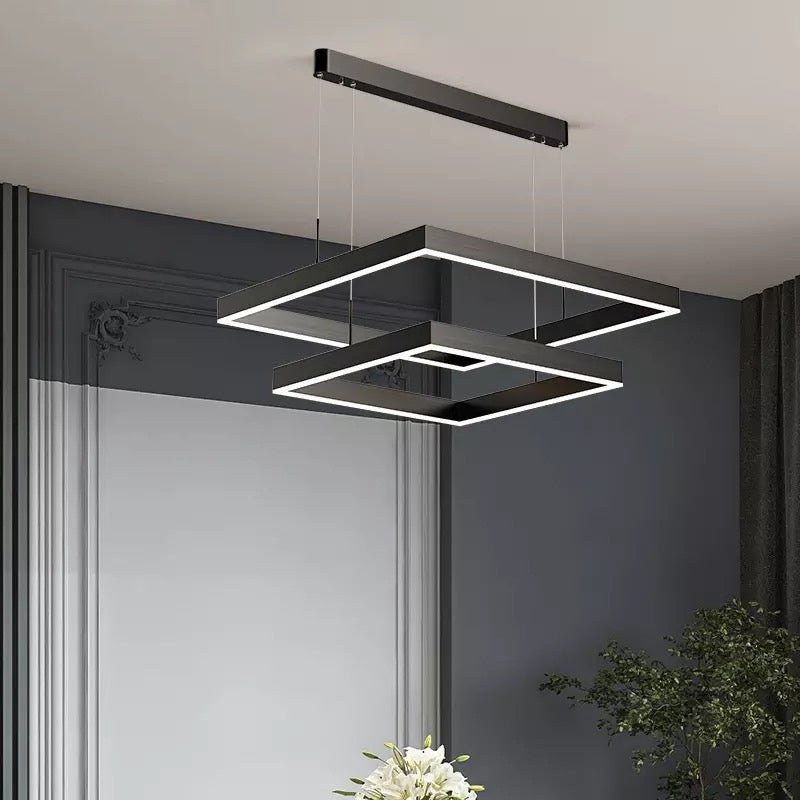 AuraGlow – Elegante lampadario a LED con funzione dimmerabile