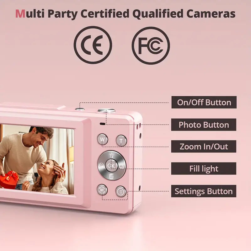 Vintage Digital Camera with 1080p Video Recording – Lightweight and Portable Retro Photography Camera-4