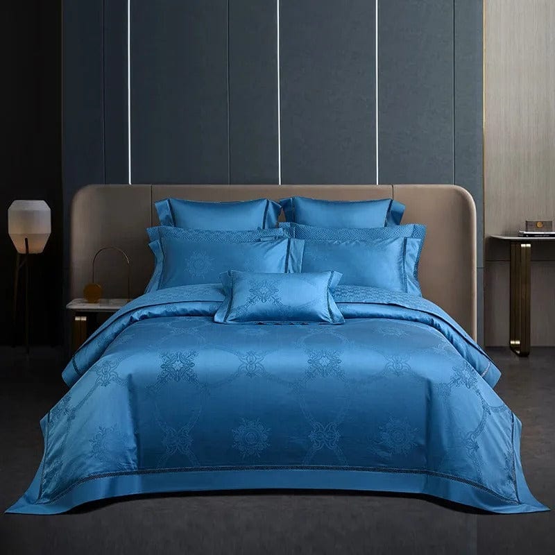 Conjunto de Ropa de Cama de Algodón Egipcio - Azul Real
