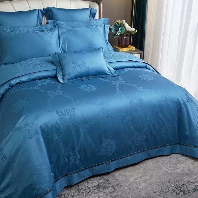 Conjunto de Ropa de Cama de Algodón Egipcio - Azul Real