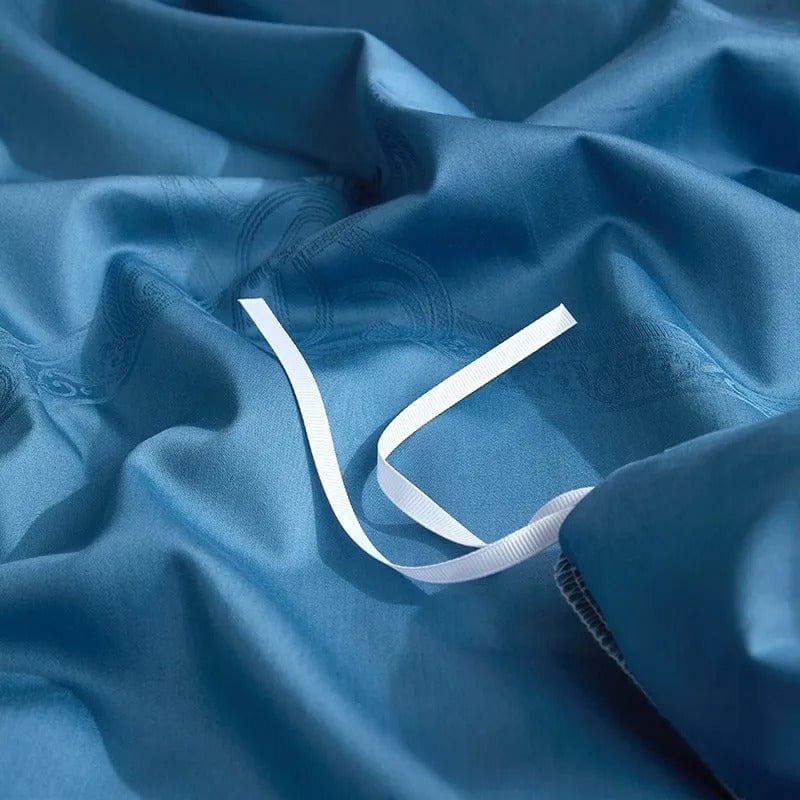 Conjunto de Ropa de Cama de Algodón Egipcio - Azul Real