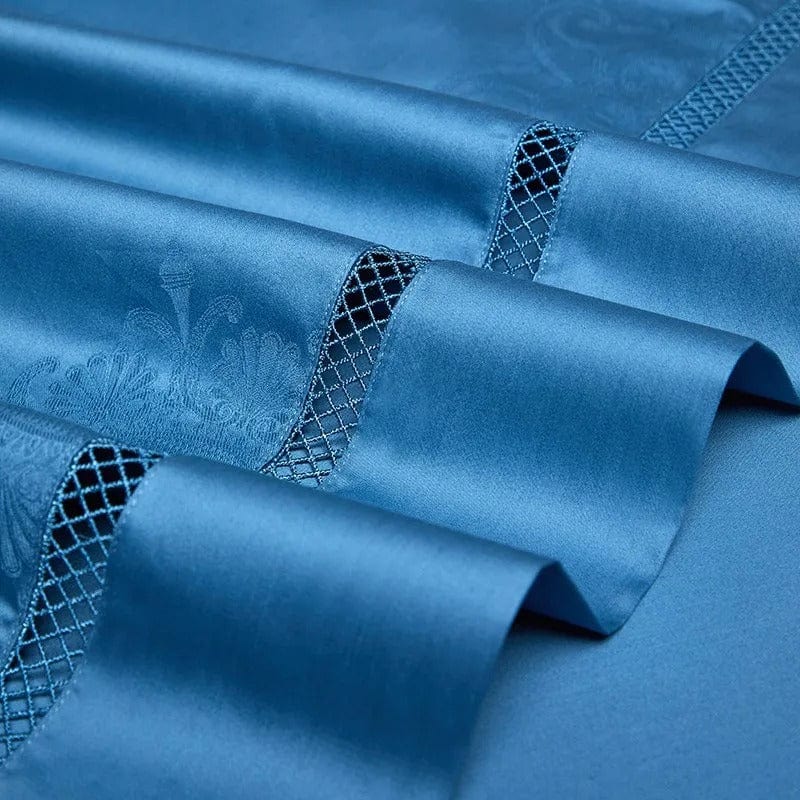 Conjunto de Ropa de Cama de Algodón Egipcio - Azul Real