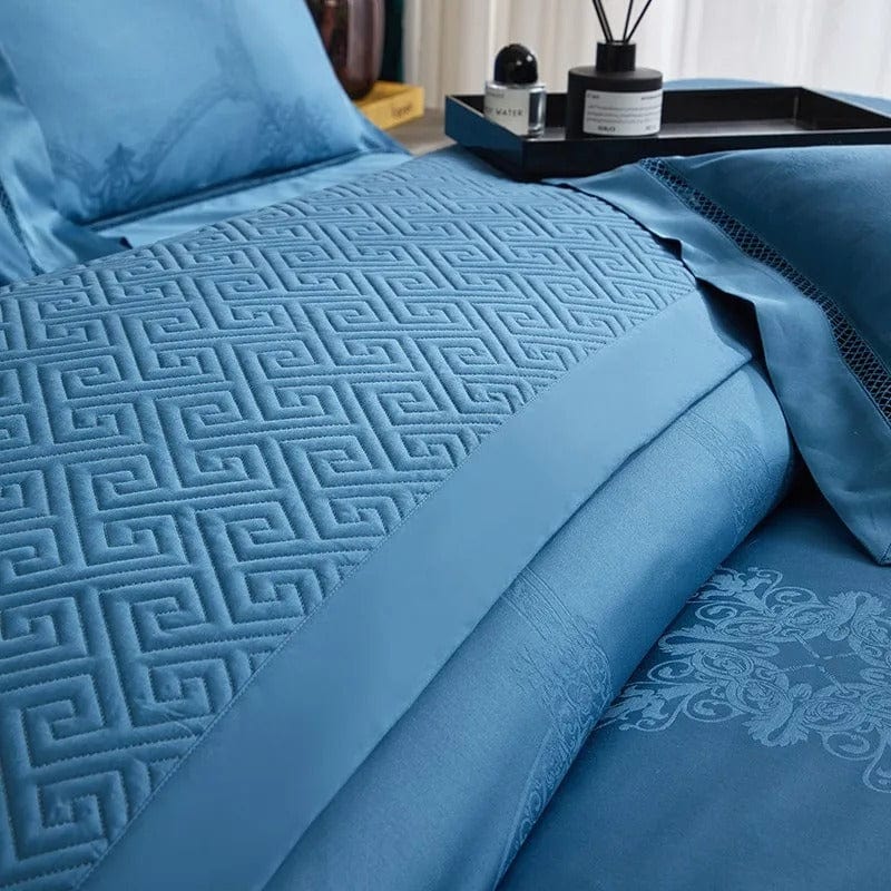 Conjunto de Ropa de Cama de Algodón Egipcio - Azul Real