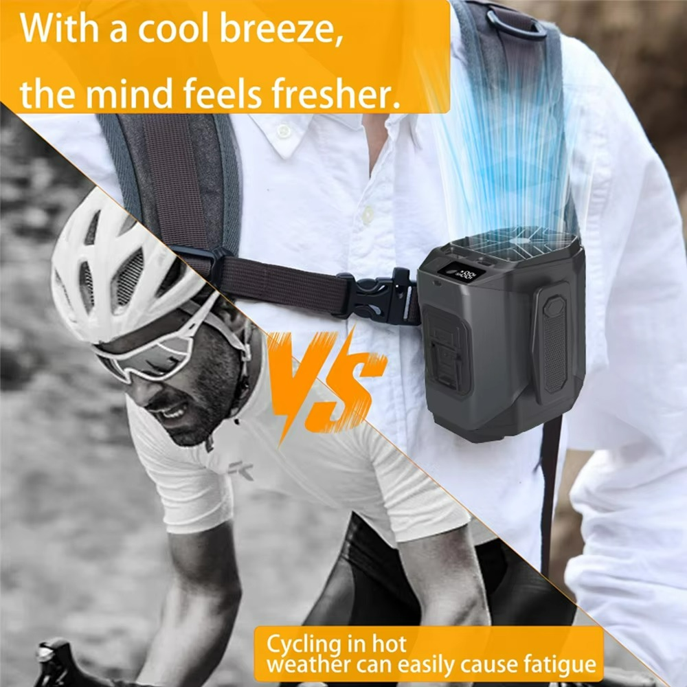 Portable Waist Fan with Power Bank and Flashlight